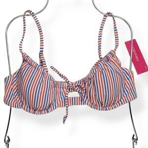 Xhilaration Striped Textured Underwired Bikini Top Medium Jrs. 4-6